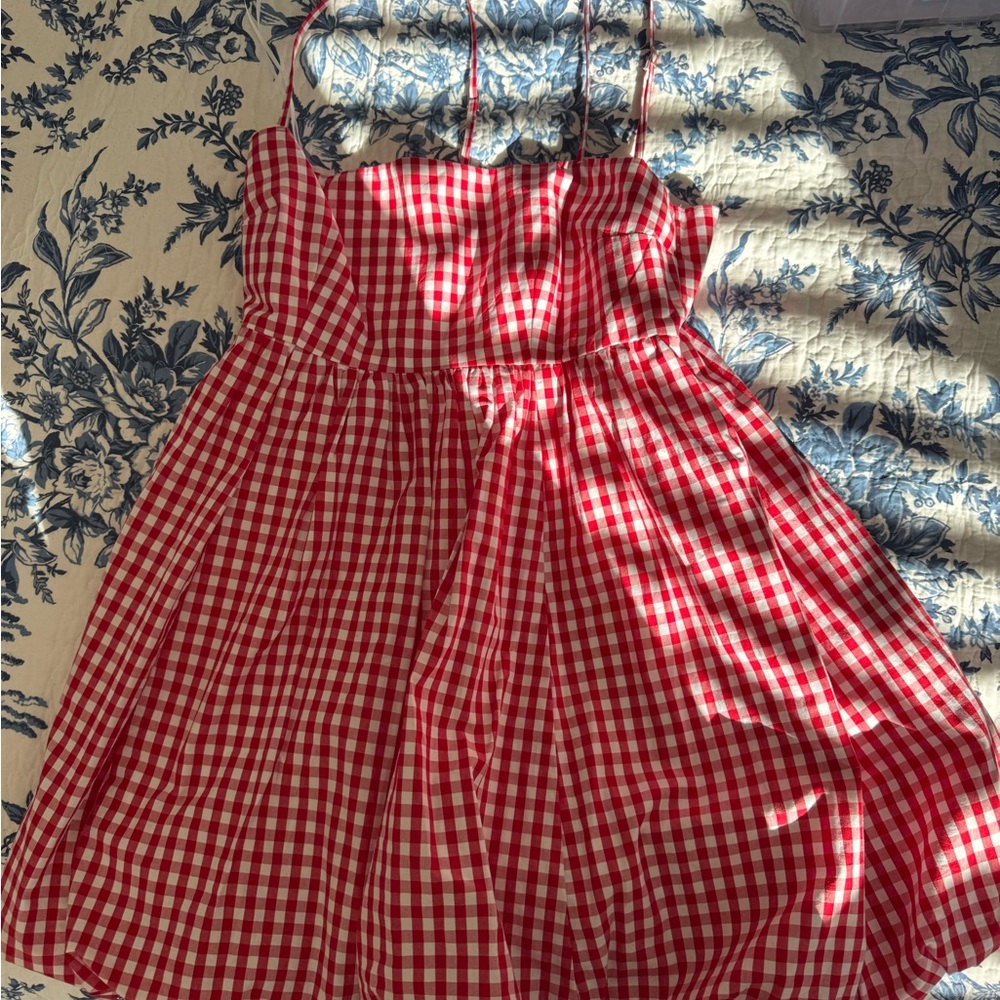 Abercrombie Red and White Gingham Bubble Dress